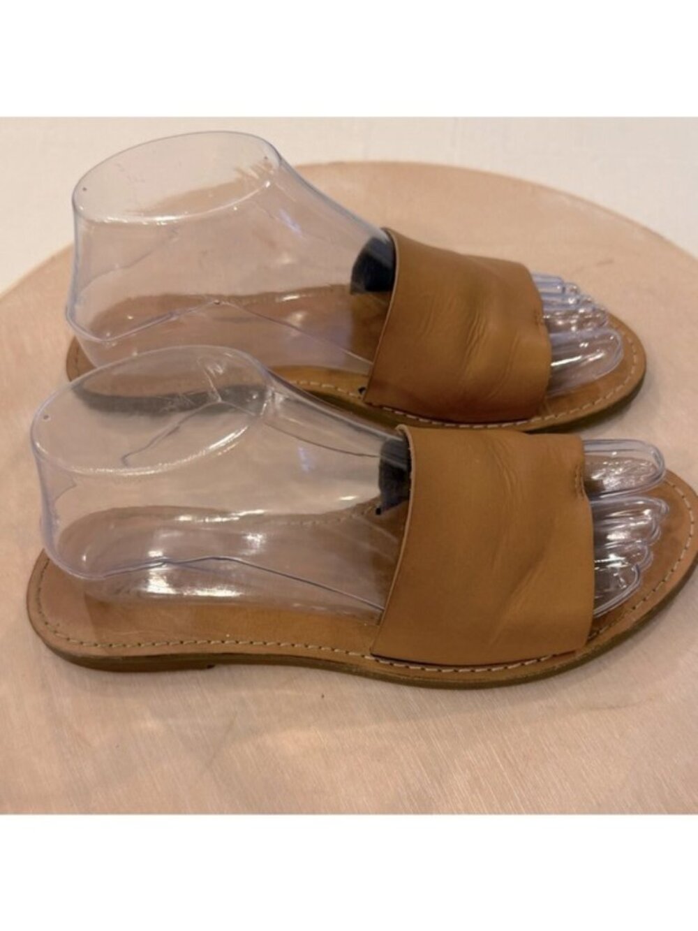 Madewell The Boardwalk Post Slide Sandal in Leather Size 7.5 - Picture 1 of 9